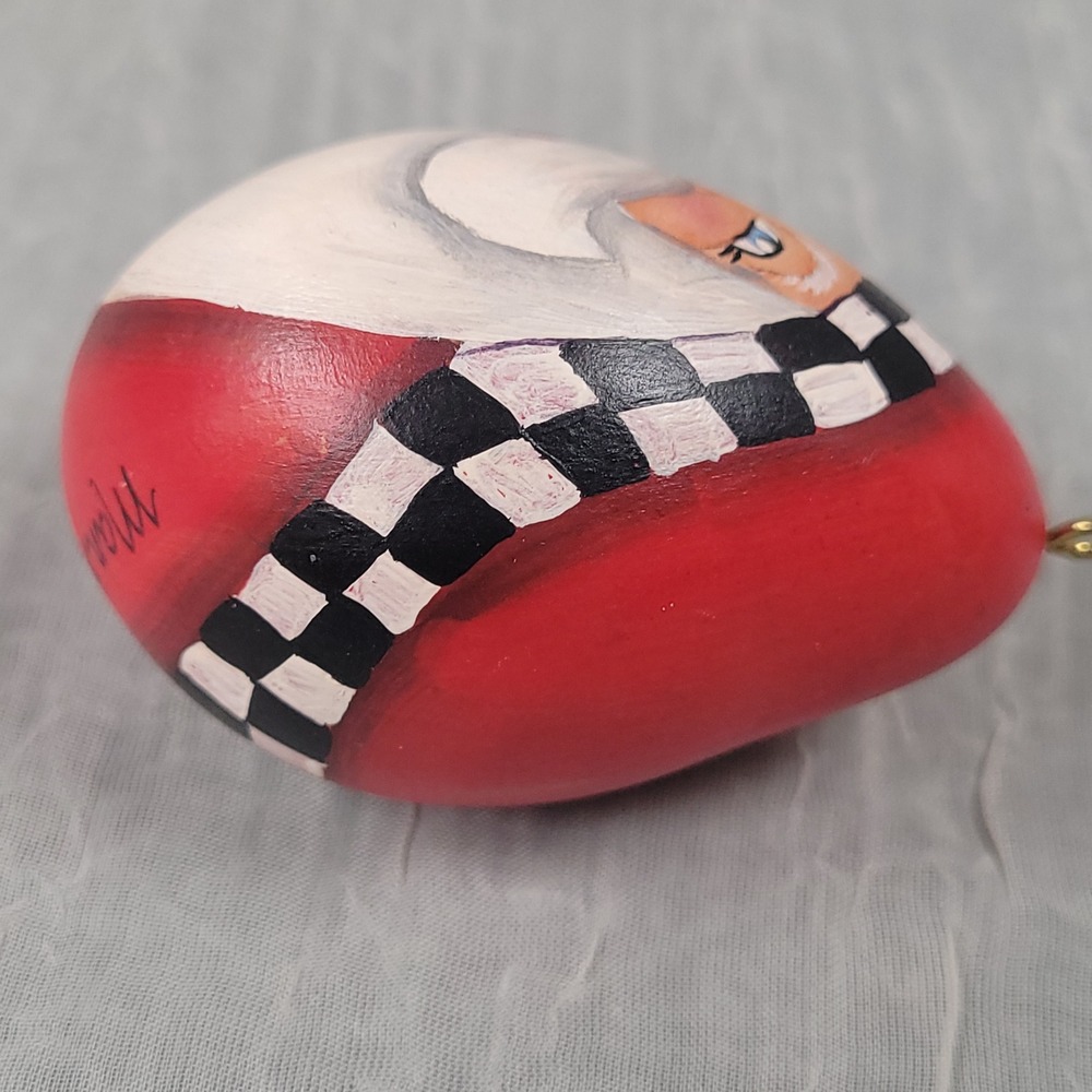 Mandigo Gourd Santa Ornament Red Hand Painted Folk Art 2008 Christmas Holiday - Picture 4 of 5